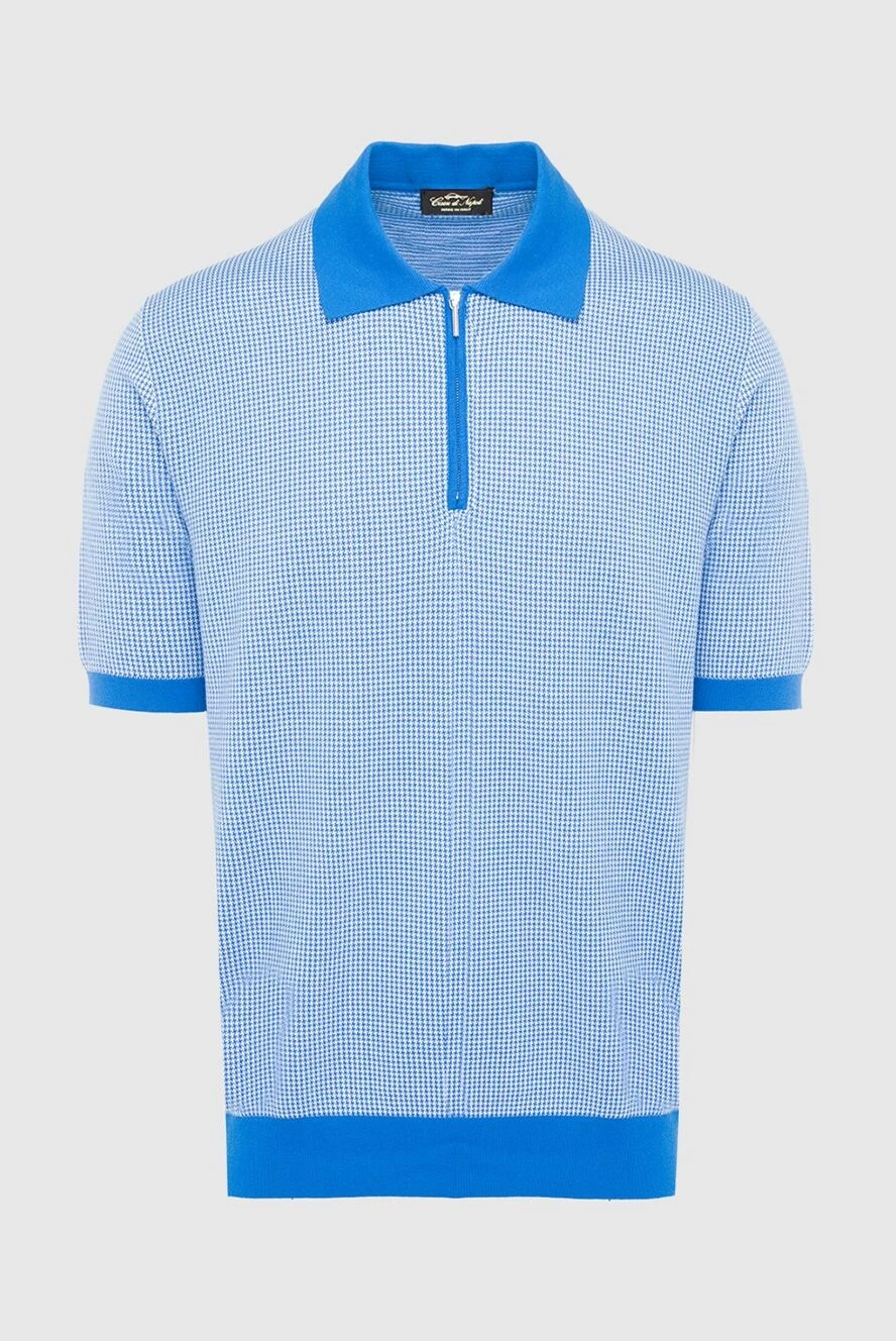 Cesare di Napoli man blue cotton polo for men купить с ценами и фото 140142 - photo 1