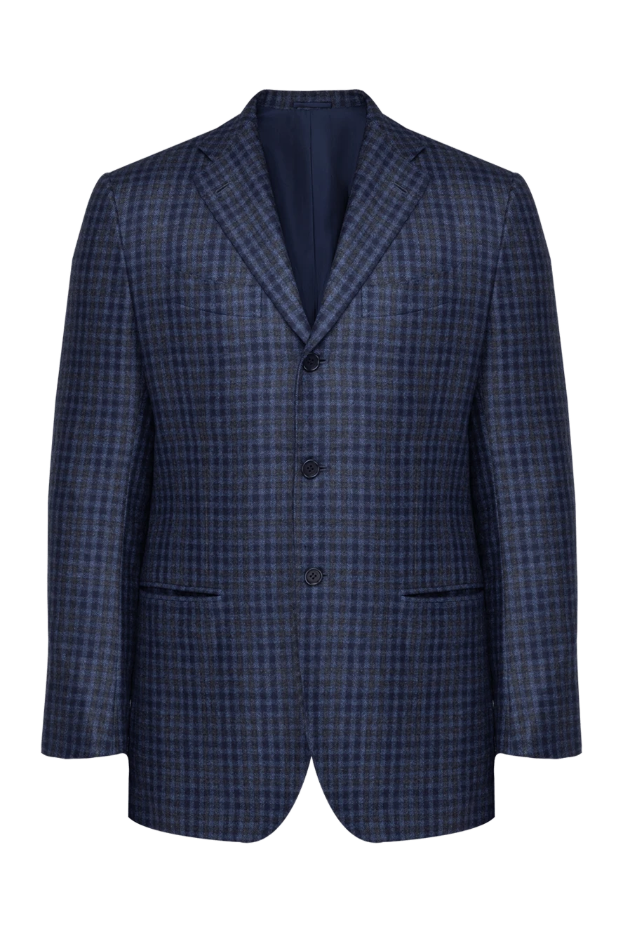 Kiton man blue cashmere jacket for men купить с ценами и фото 140148 - photo 1