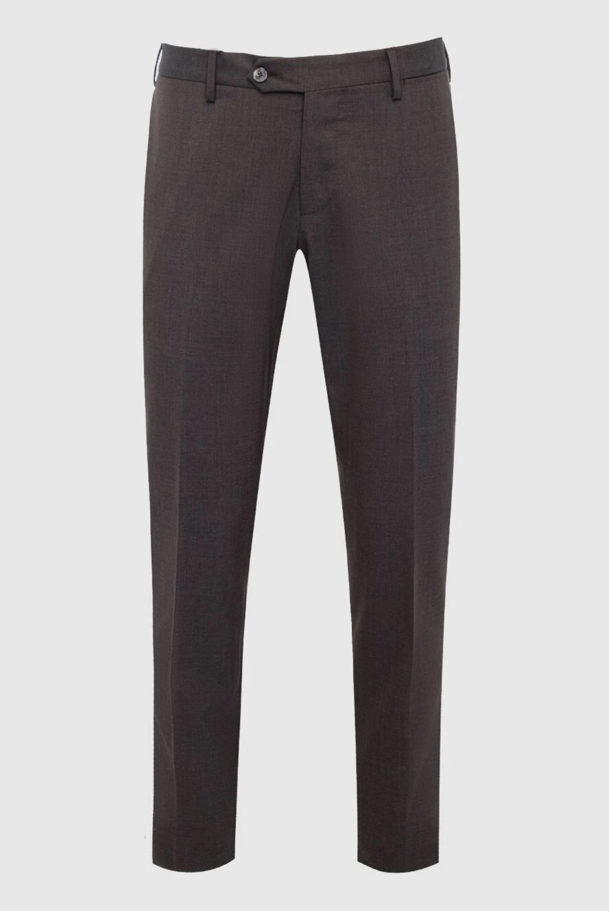 Cesare di Napoli man men's brown wool trousers купить с ценами и фото 140184 - photo 1