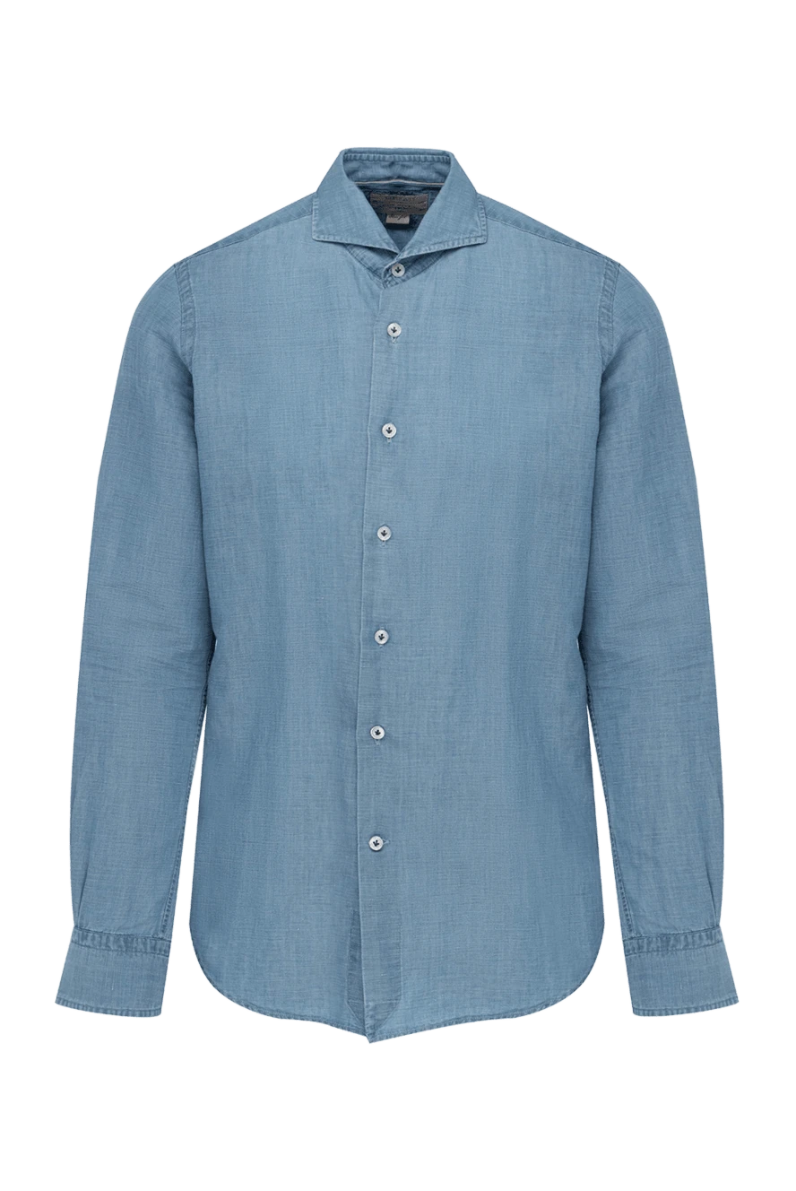 Orian man men's blue linen and cotton shirt купить с ценами и фото 140251 - photo 1