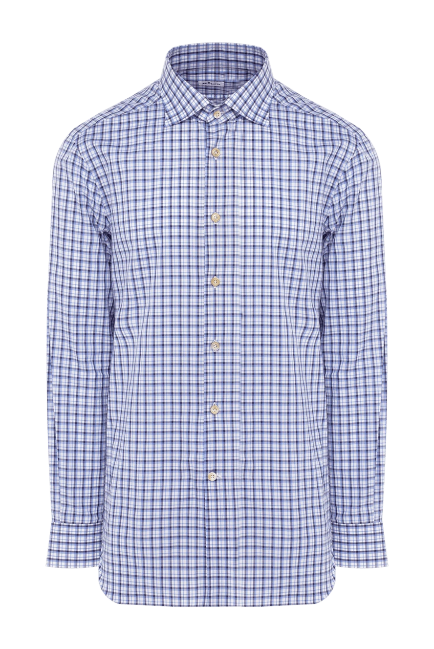 Kiton man blue cotton shirt for men купить с ценами и фото 140300 - photo 1