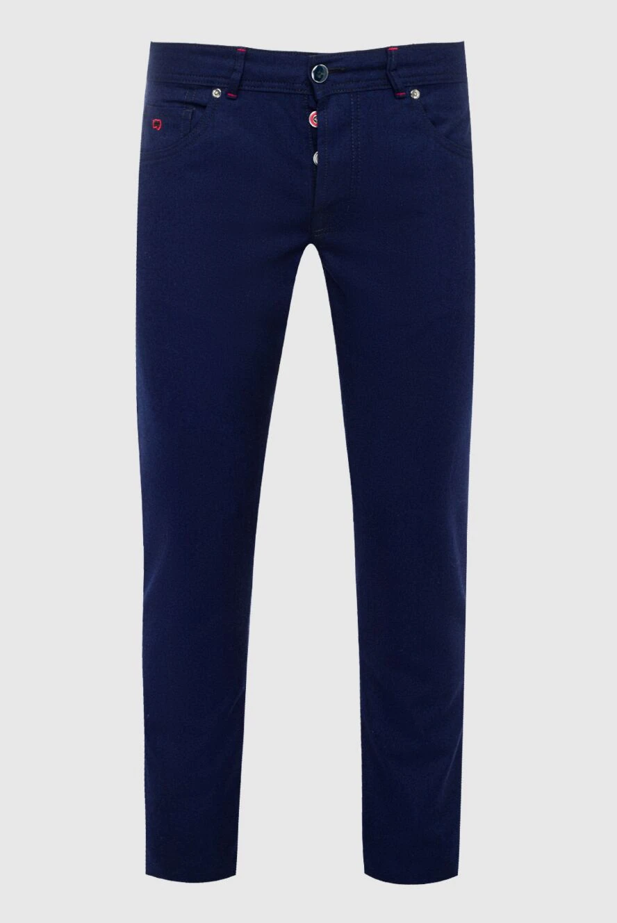 Marco Pescarolo man blue wool trousers for men купить с ценами и фото 140342 - photo 1