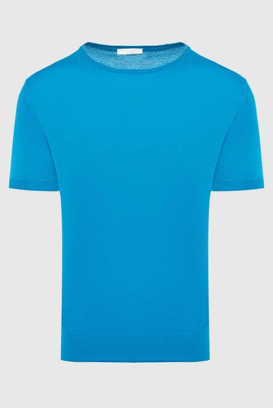 Umberto Vallati man blue cotton t-shirt for men купить с ценами и фото 140359 - photo 1