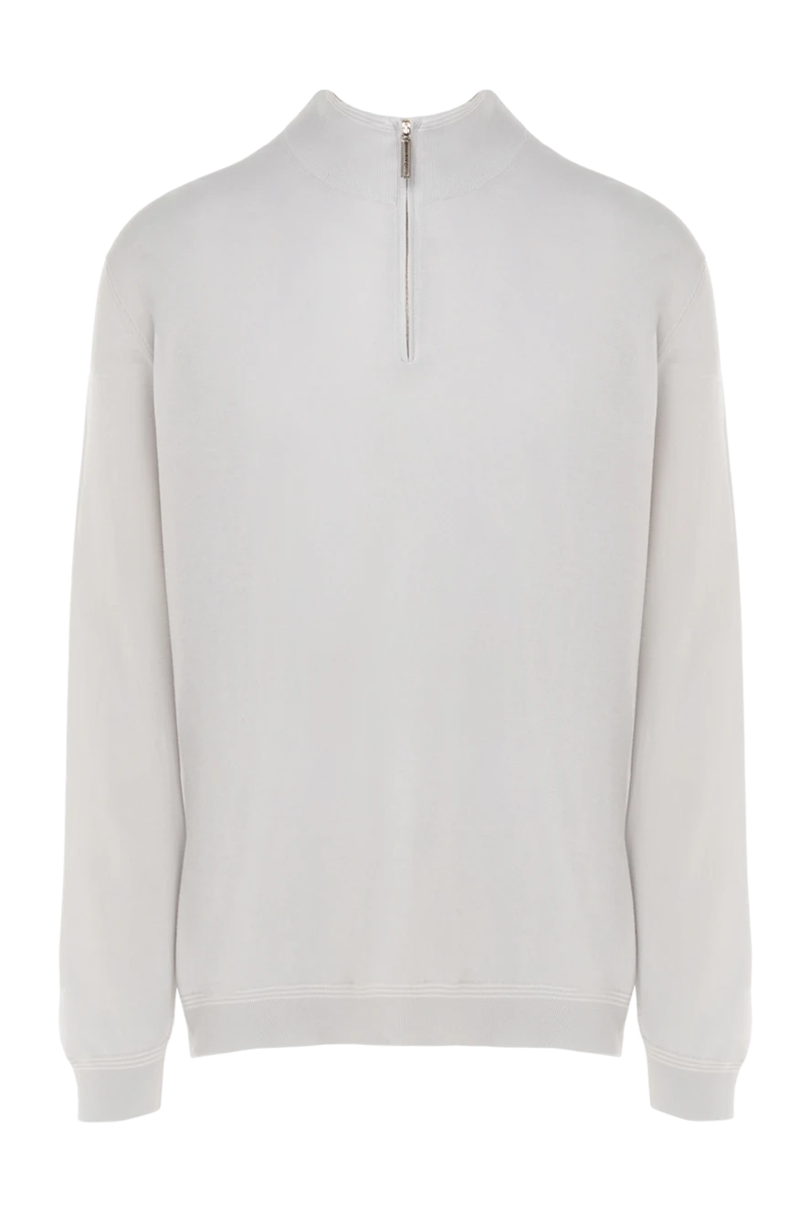 Stefano Ricci тройер из хлопка и шелка серый мужской 140380 - фото 1