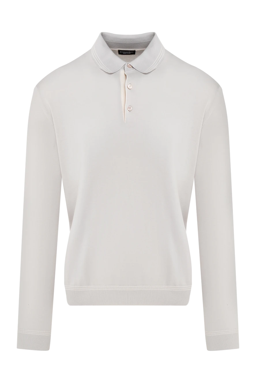 Stefano Ricci поло с длинным рукавом из шелка и кашемира в молочном оттенке
140382 - фото 1