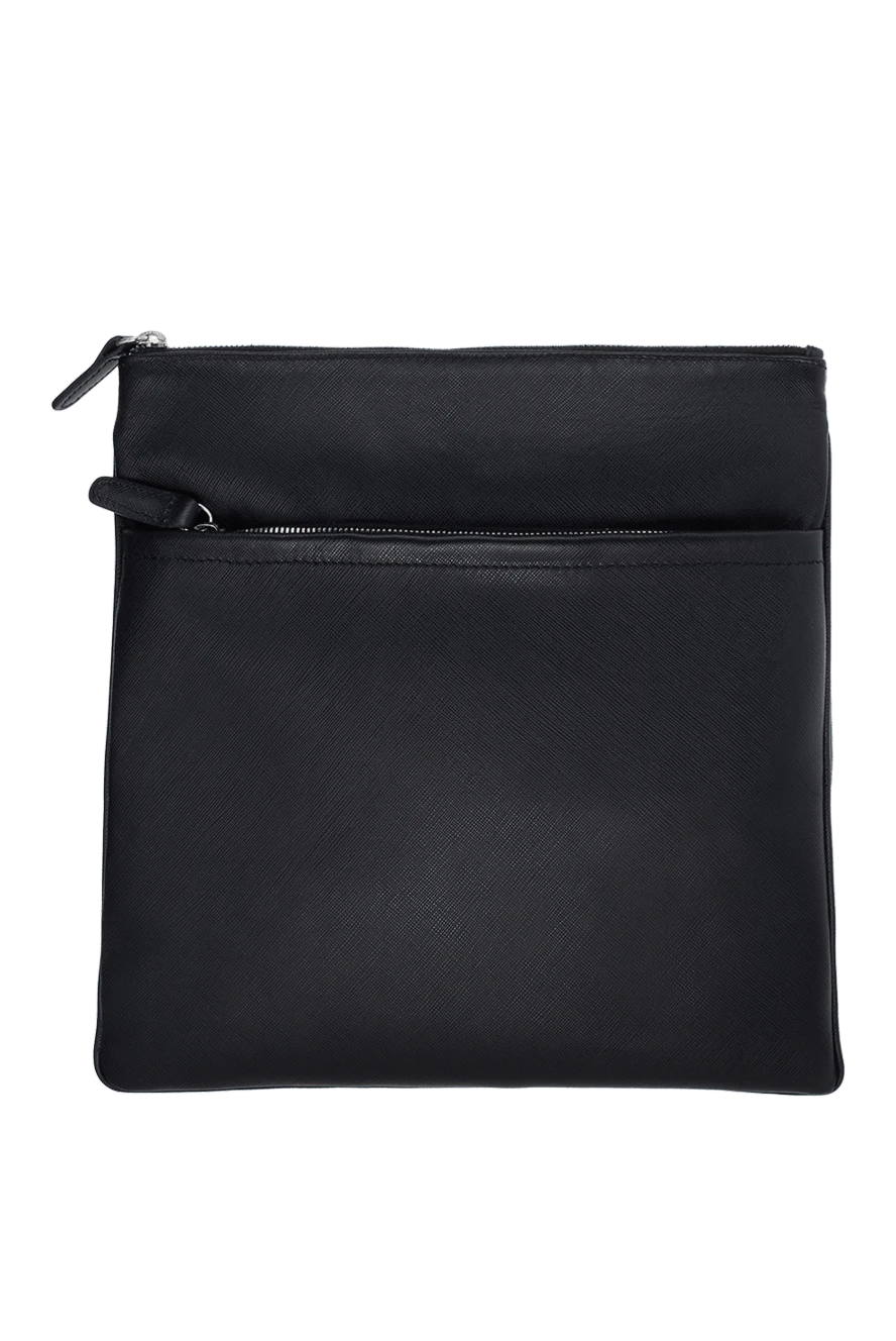 Cesare di Napoli man black genuine leather shoulder bag for men купить с ценами и фото 140453 - photo 1