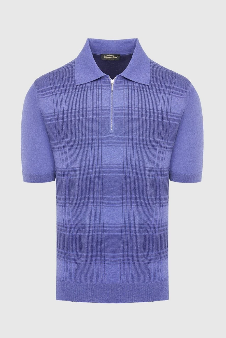 Cesare di Napoli man cotton and silk polo shirt purple for men купить с ценами и фото 140469 - photo 1