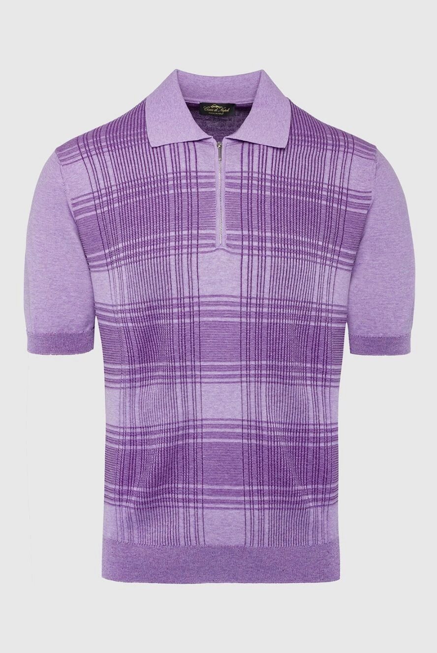 Cesare di Napoli man cotton and silk polo shirt purple for men купить с ценами и фото 140472 - photo 1