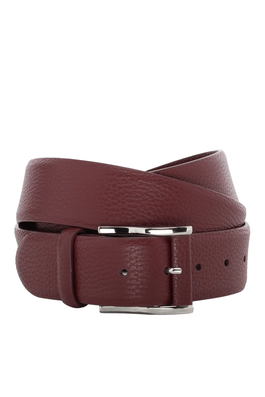 Cesare di Napoli man leather belt burgundy for men купить с ценами и фото 140533 - photo 1