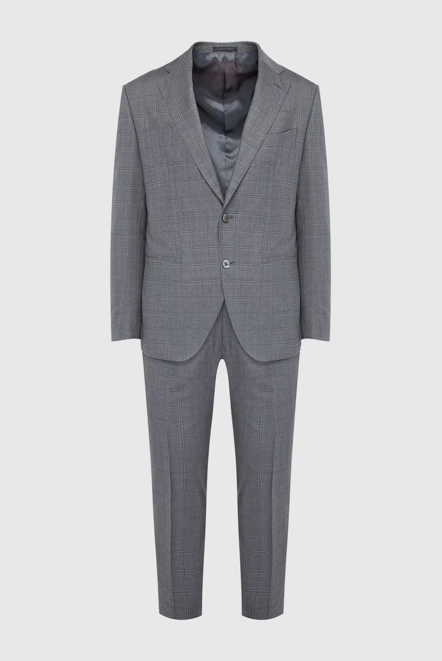 Lubiam man men's suit made of wool and silk, gray купить с ценами и фото 140569 - photo 1