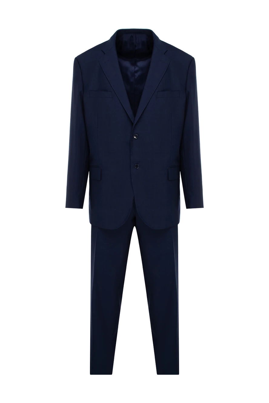 Lubiam man men's suit made of wool, blue купить с ценами и фото 140572 - photo 1