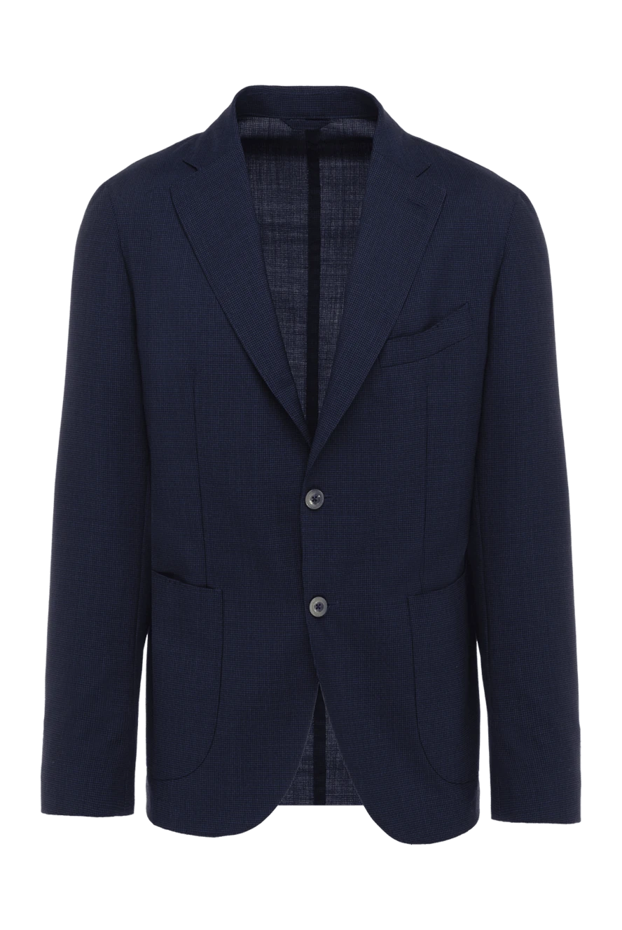 Lubiam man blue wool jacket for men купить с ценами и фото 140578 - photo 1