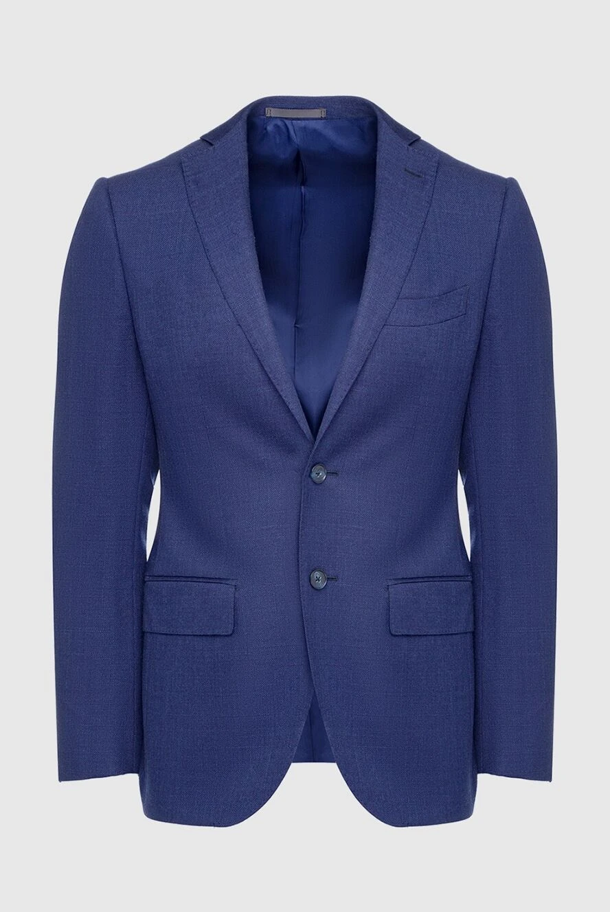 Lubiam man blue wool jacket for men купить с ценами и фото 140584 - photo 1