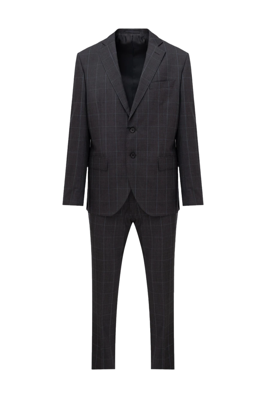 Lubiam man gray wool men's suit купить с ценами и фото 140586 - photo 1