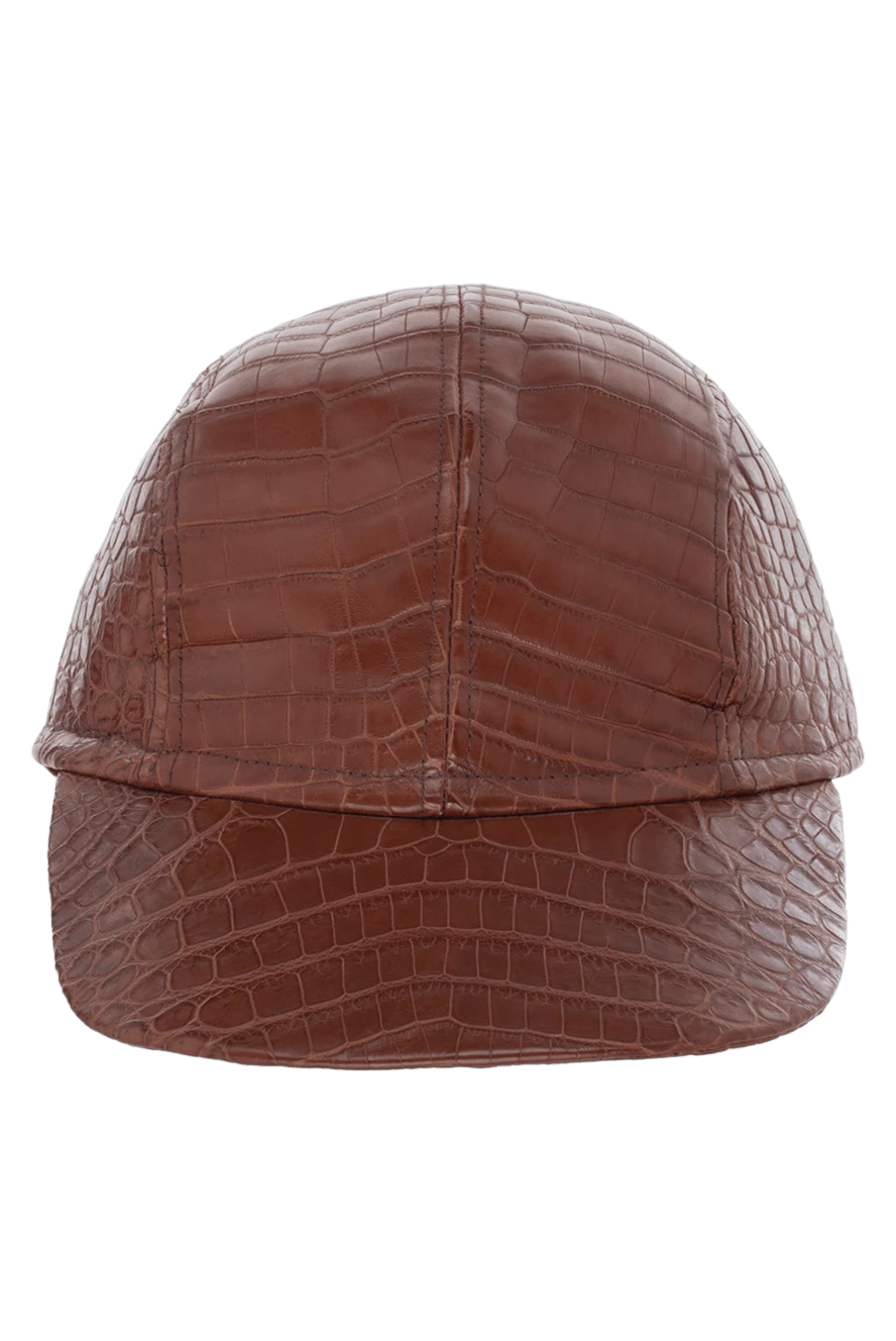 Cesare di Napoli man cap made of crocodile skin burgundy for men купить с ценами и фото 140599 - photo 1