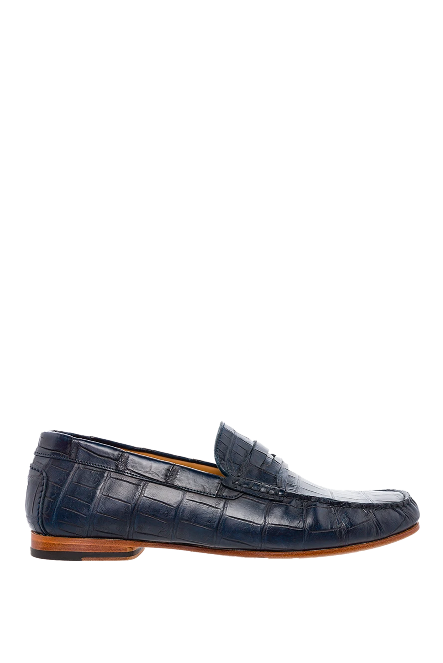 Cesare di Napoli man blue alligator loafers for men купить с ценами и фото 140602 - photo 1