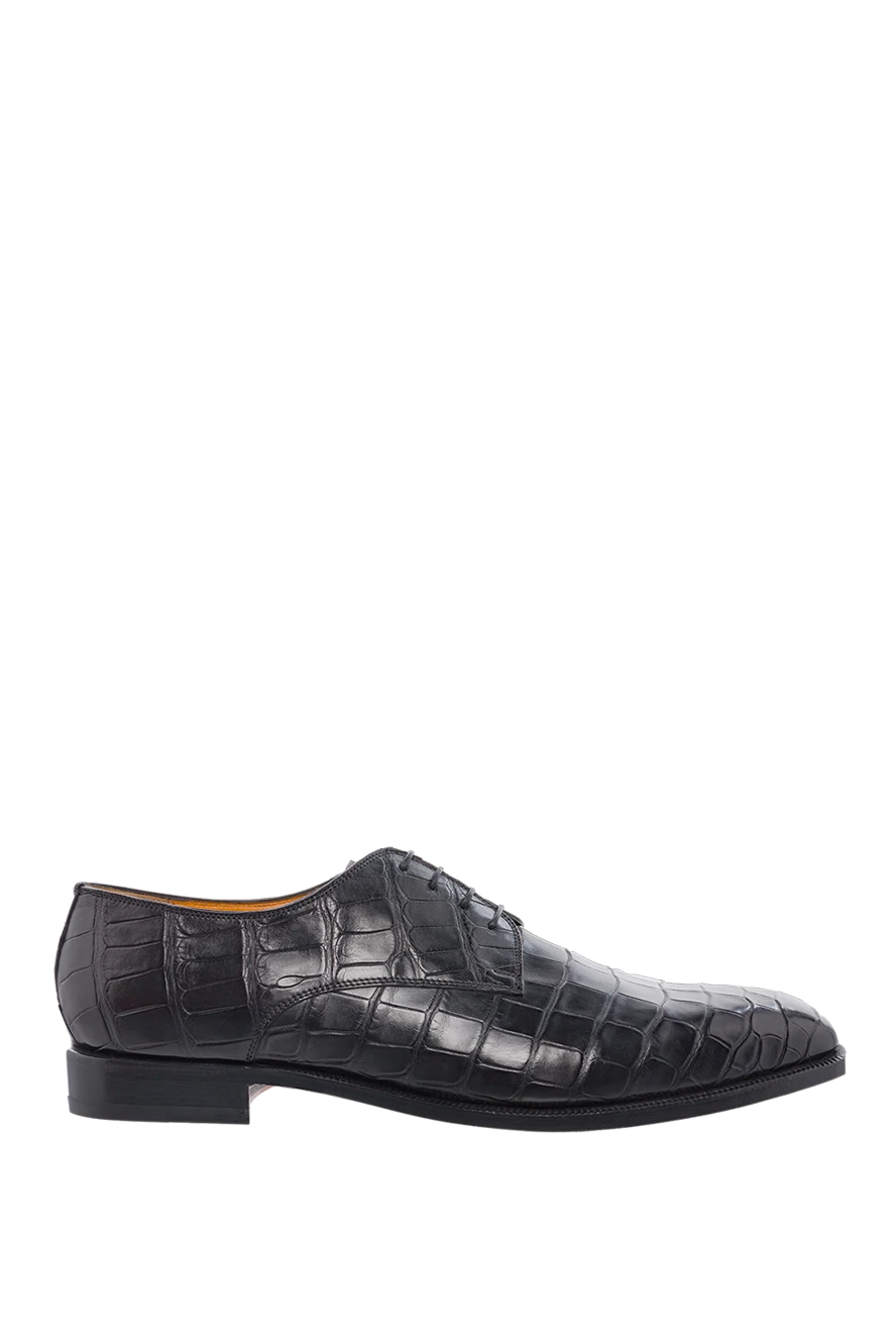 Cesare di Napoli man black alligator leather men's shoes купить с ценами и фото 140607 - photo 1