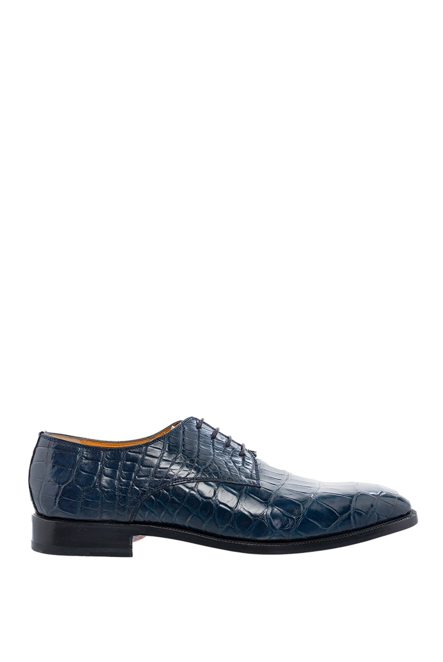 Cesare di Napoli man blue alligator shoes for men купить с ценами и фото 140608 - photo 1