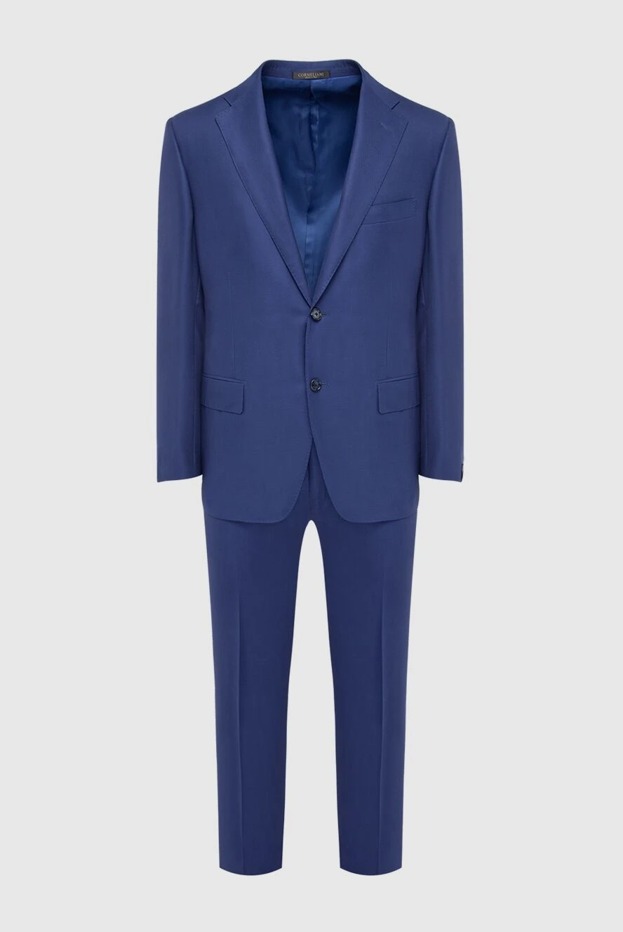 Corneliani man men's suit made of wool, blue купить с ценами и фото 140621 - photo 1