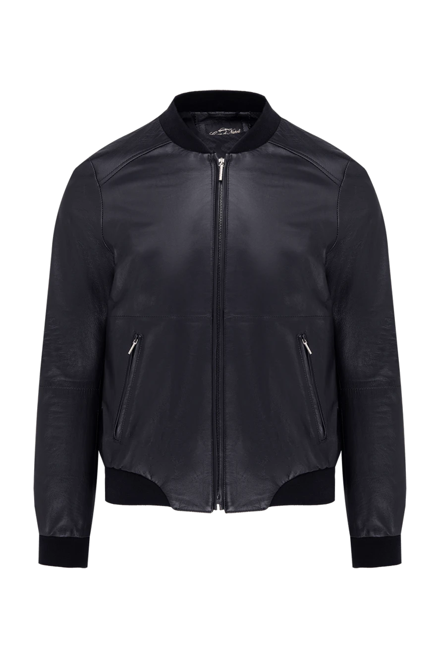 Cesare di Napoli man black leather jacket for men купить с ценами и фото 140647 - photo 1