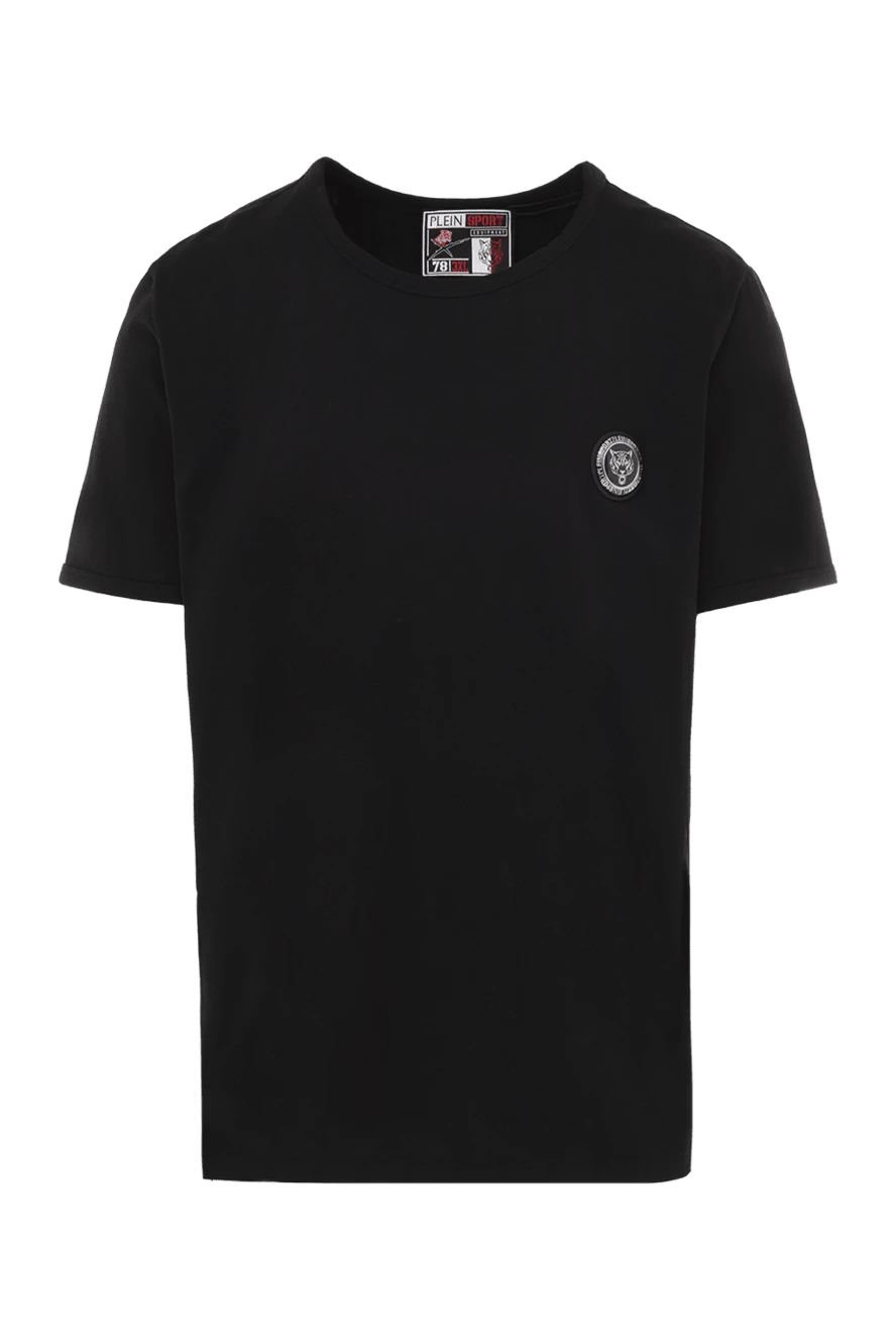 Plein Sport man black cotton and elastane t-shirt for men купить с ценами и фото 140734 - photo 1