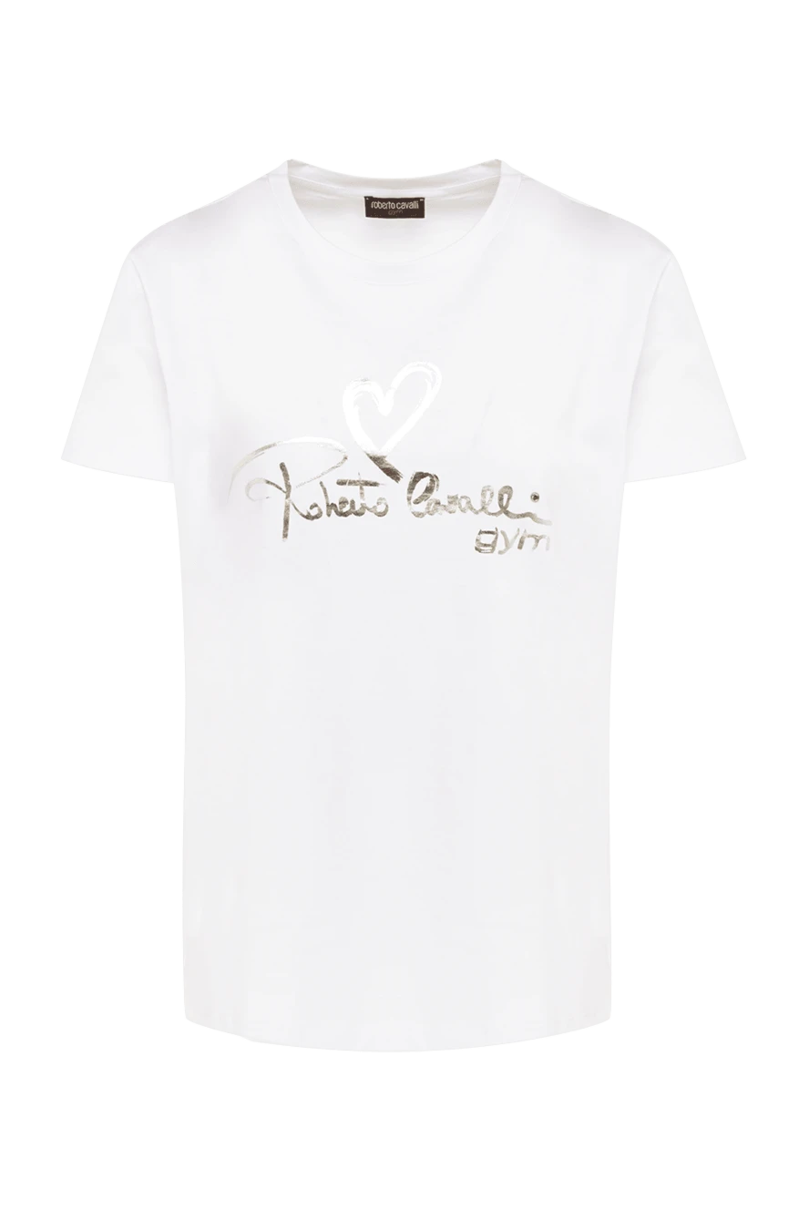 Roberto Cavalli woman white cotton t-shirt for women купить с ценами и фото 140775 - photo 1