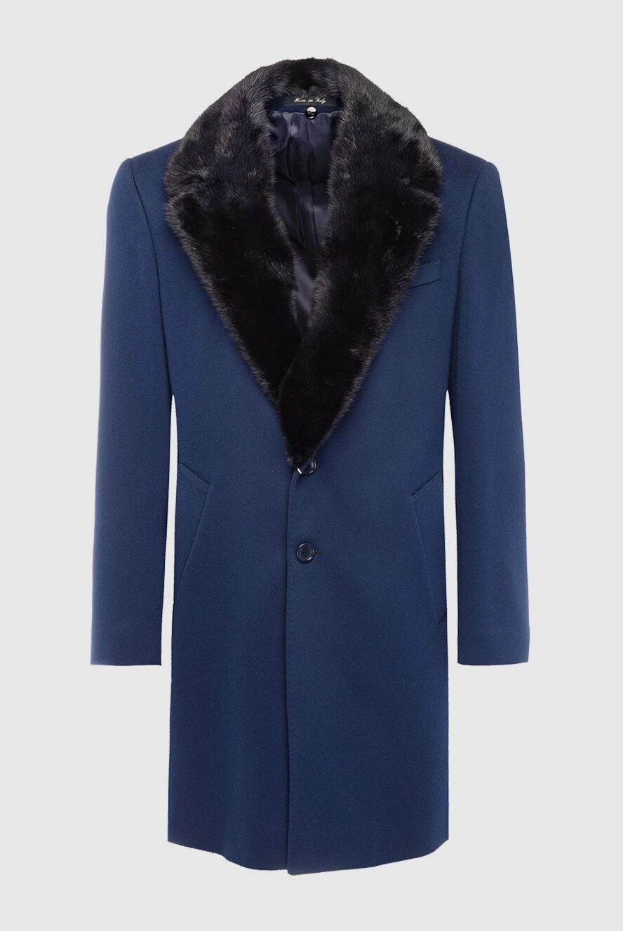Cesare di Napoli blue wool and mink coat for men 140789 - photo 1