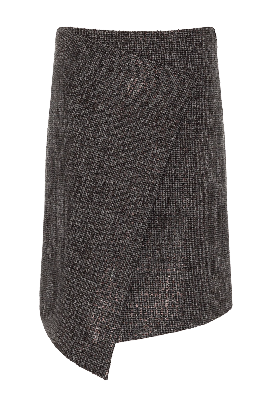 Brunello Cucinelli woman gray woolen skirt for women купить с ценами и фото 141282 - photo 1