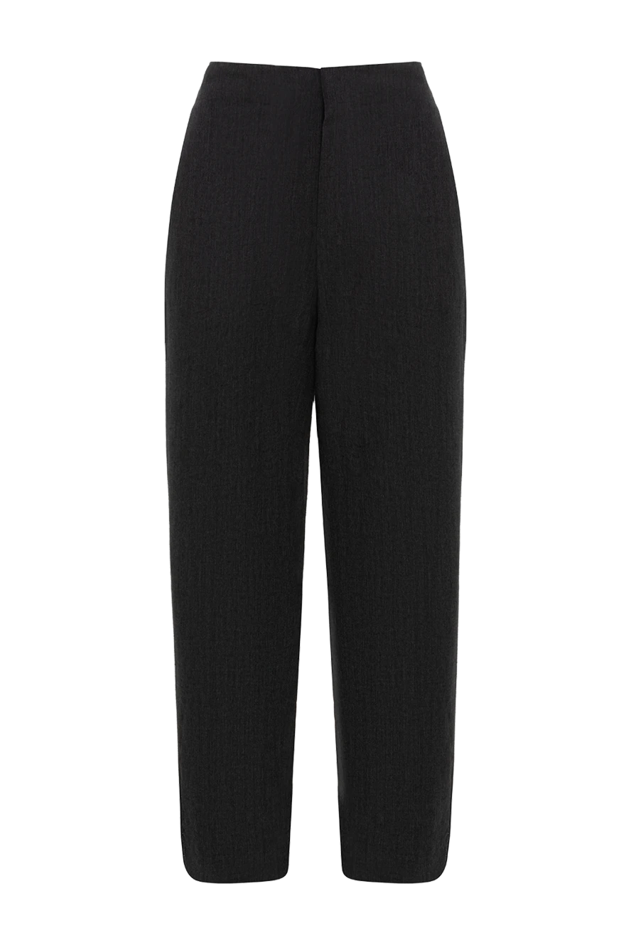 Brunello Cucinelli woman black wool and linen trousers for women купить с ценами и фото 141286 - photo 1