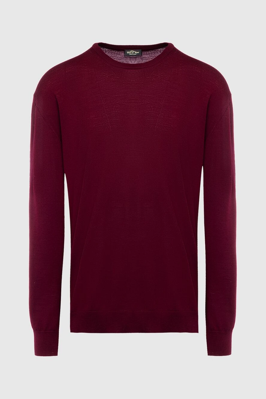 Cesare di Napoli man wool jumper burgundy for men купить с ценами и фото 141347 - photo 1