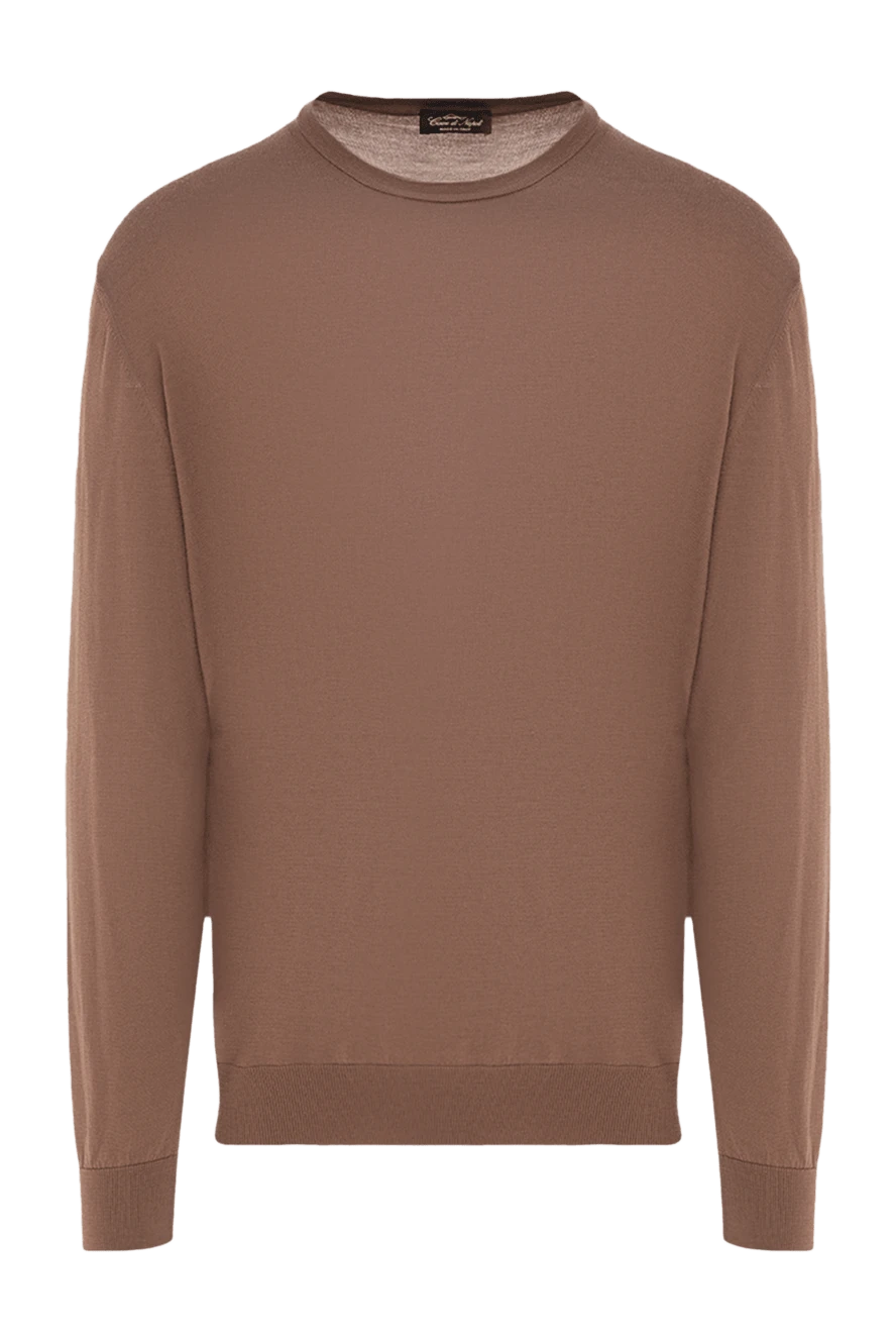 Cesare di Napoli man brown wool jumper for men купить с ценами и фото 141366 - photo 1