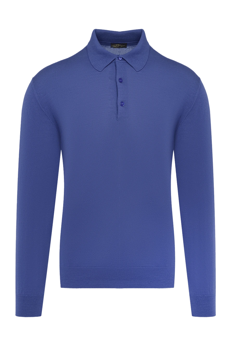 Cesare di Napoli man wool long sleeve polo blue for men купить с ценами и фото 141380 - photo 1