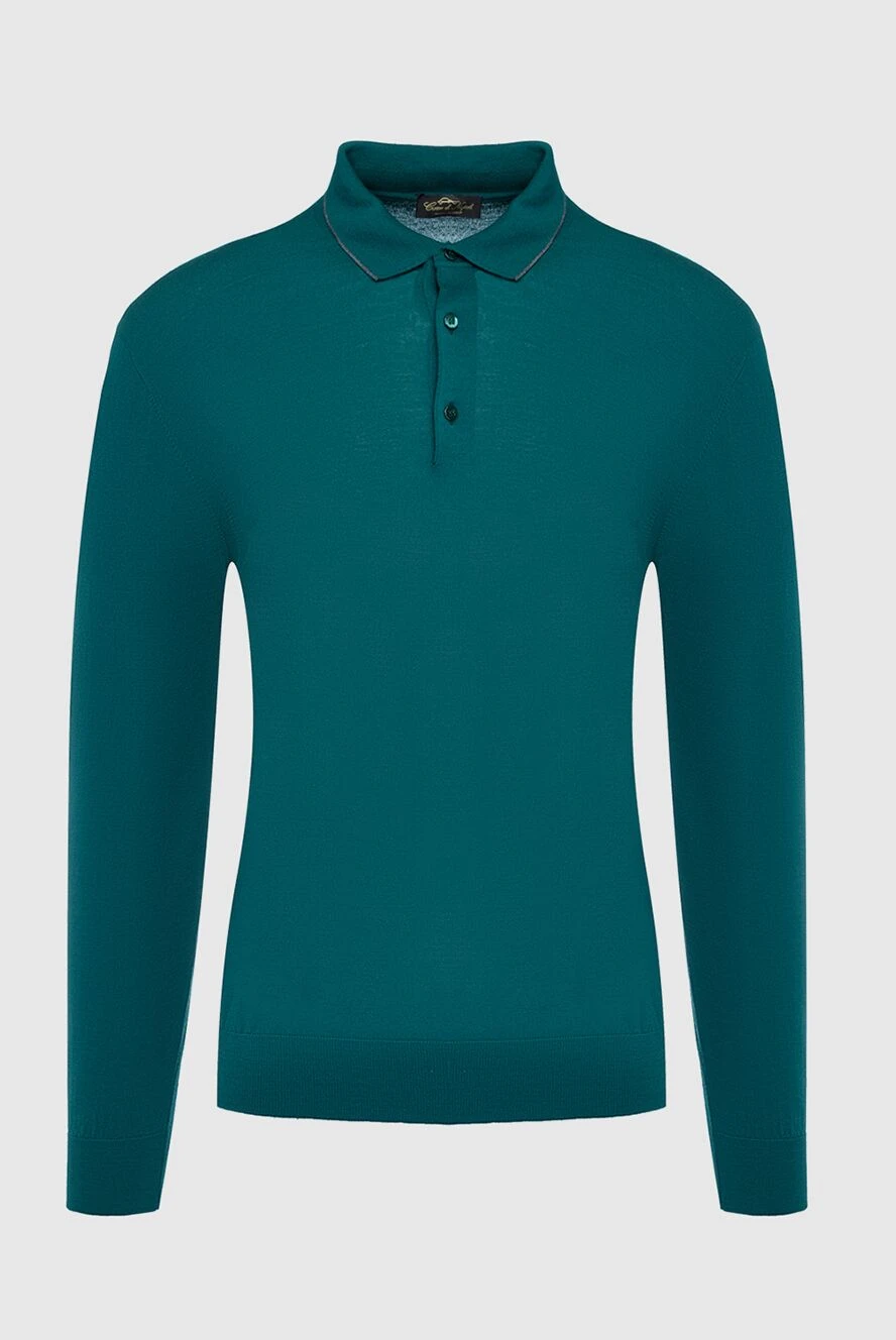 Cesare di Napoli man wool long sleeve polo green for men купить с ценами и фото 141387 - photo 1