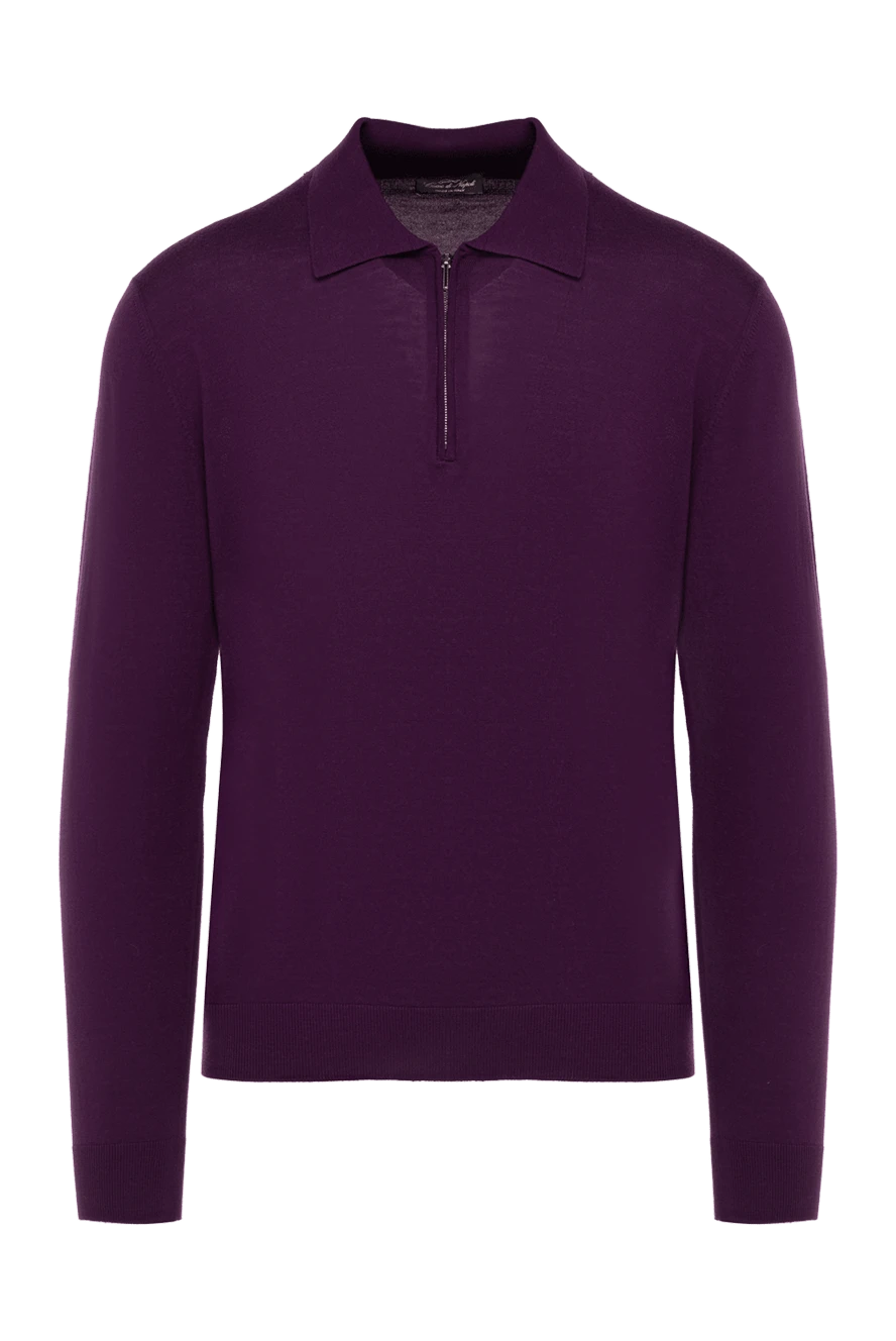 Cesare di Napoli man wool long sleeve polo violet for men купить с ценами и фото 141390 - photo 1