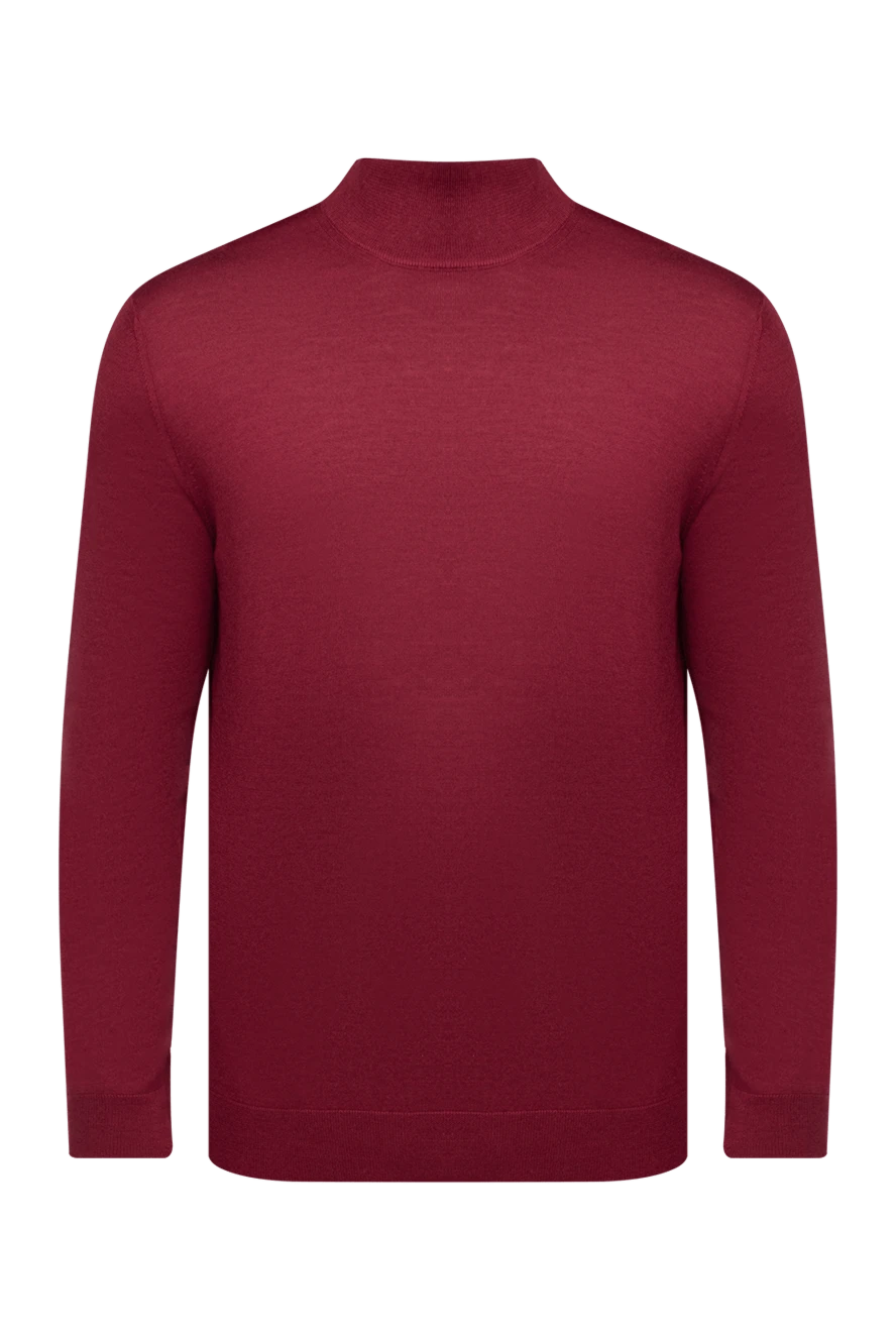 Cesare di Napoli man stand-up jumper made of wool, silk and cashmere, burgundy for men купить с ценами и фото 141418 - photo 1