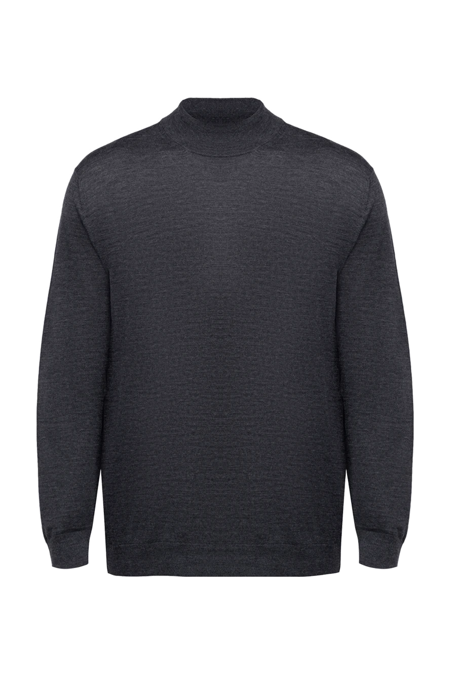 Cesare di Napoli man jumper with high stand neck made of wool, silk and cashmere gray for men купить с ценами и фото 141419 - photo 1