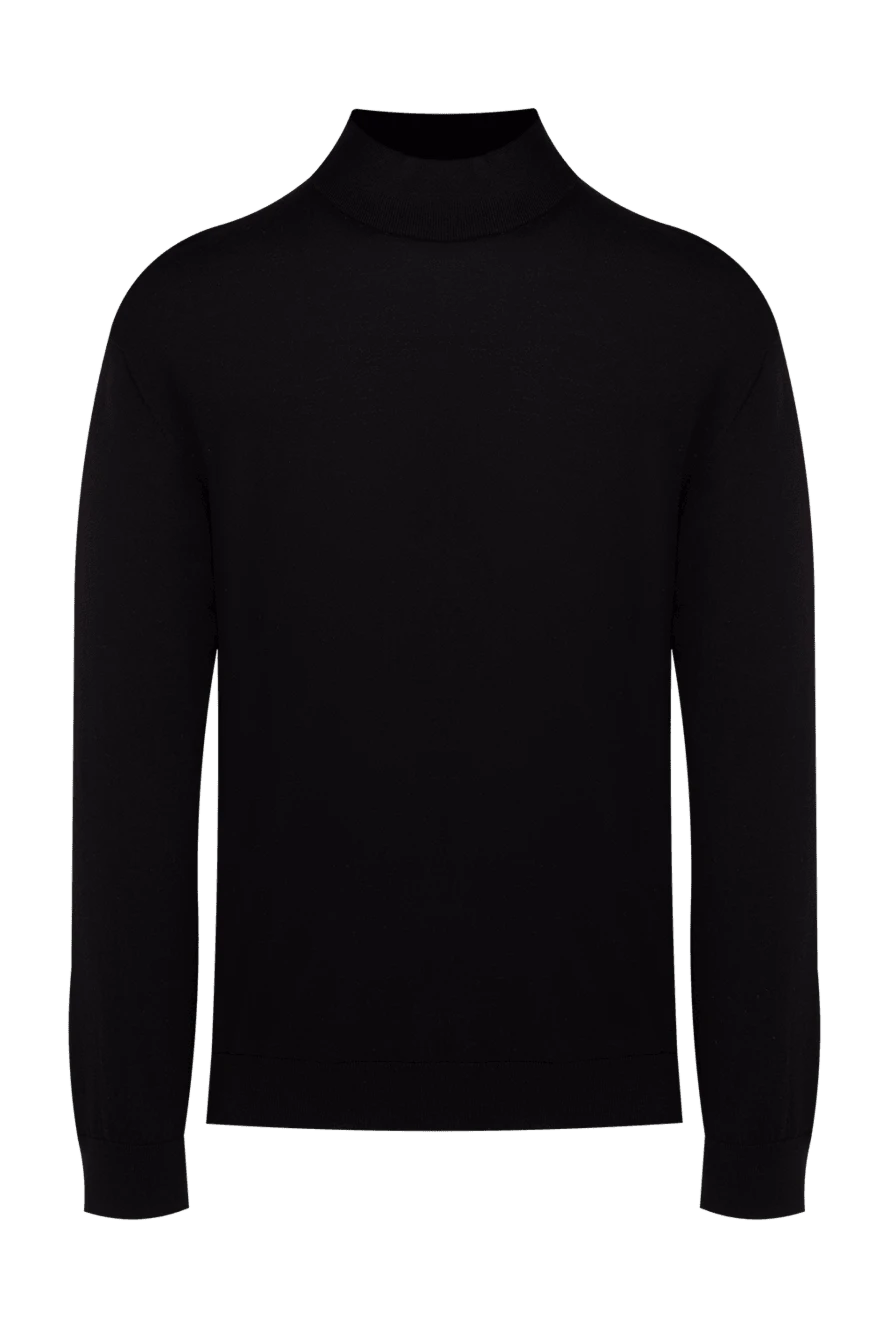 Cesare di Napoli man black wool turtleneck jumper for men купить с ценами и фото 141427 - photo 1