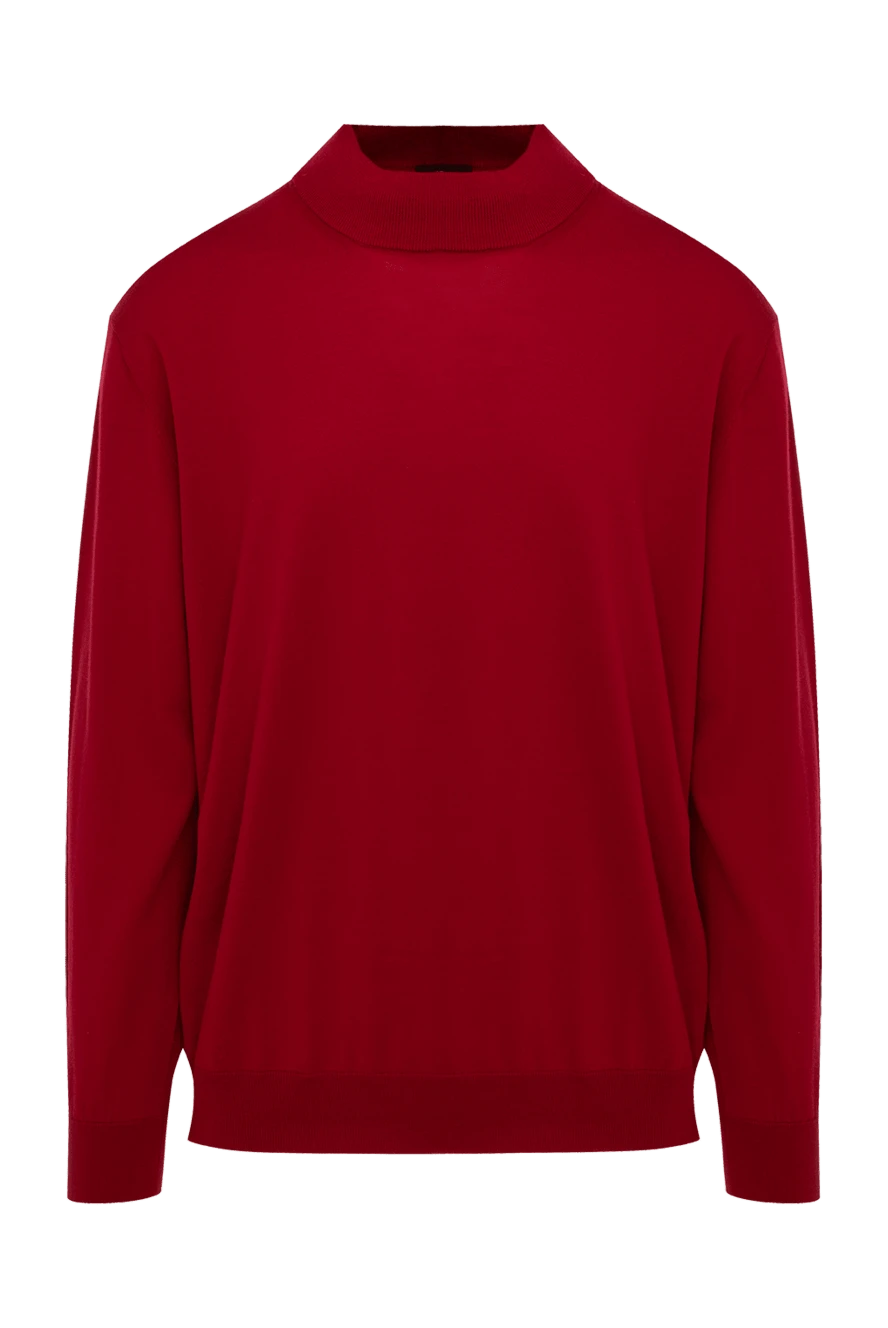 Cesare di Napoli man red wool turtleneck jumper for men купить с ценами и фото 141430 - photo 1