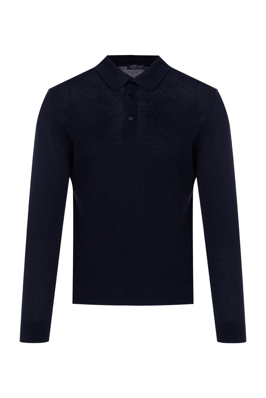 Cesare di Napoli man wool, silk and cashmere long sleeve polo black for men купить с ценами и фото 141449 - photo 1