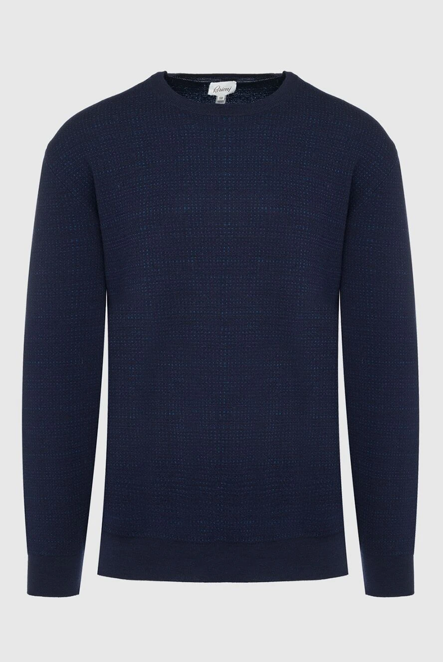 Brioni man wool and silk jumper blue for men купить с ценами и фото 141559 - photo 1