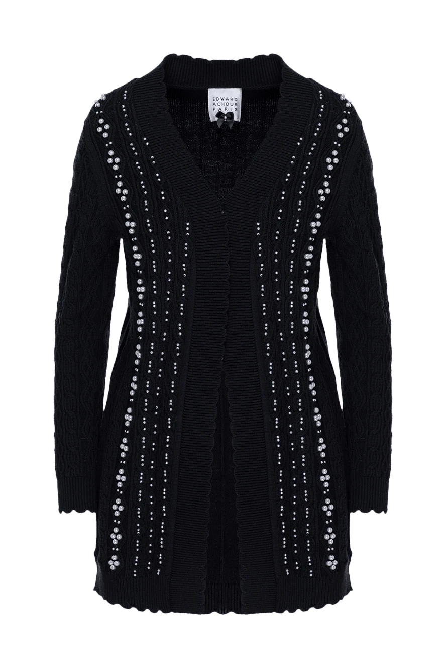 Edward Achour Paris woman black wool and cotton cardigan for women купить с ценами и фото 141831 - photo 1