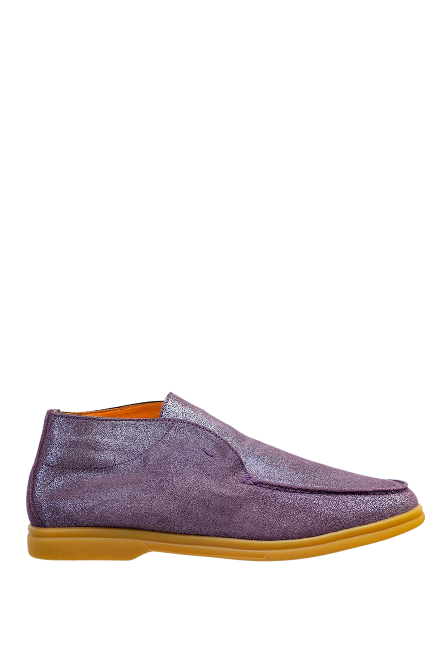 Andrea Ventura woman purple suede and fur loafers for women купить с ценами и фото 141851 - photo 1