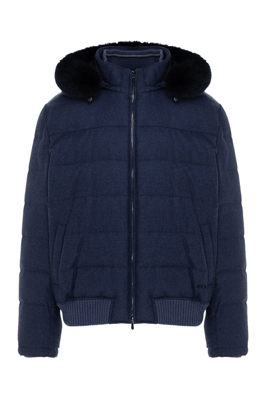 Enrico Mandelli man down jacket men's wool and cashmere blue купить с ценами и фото 141880 - photo 1