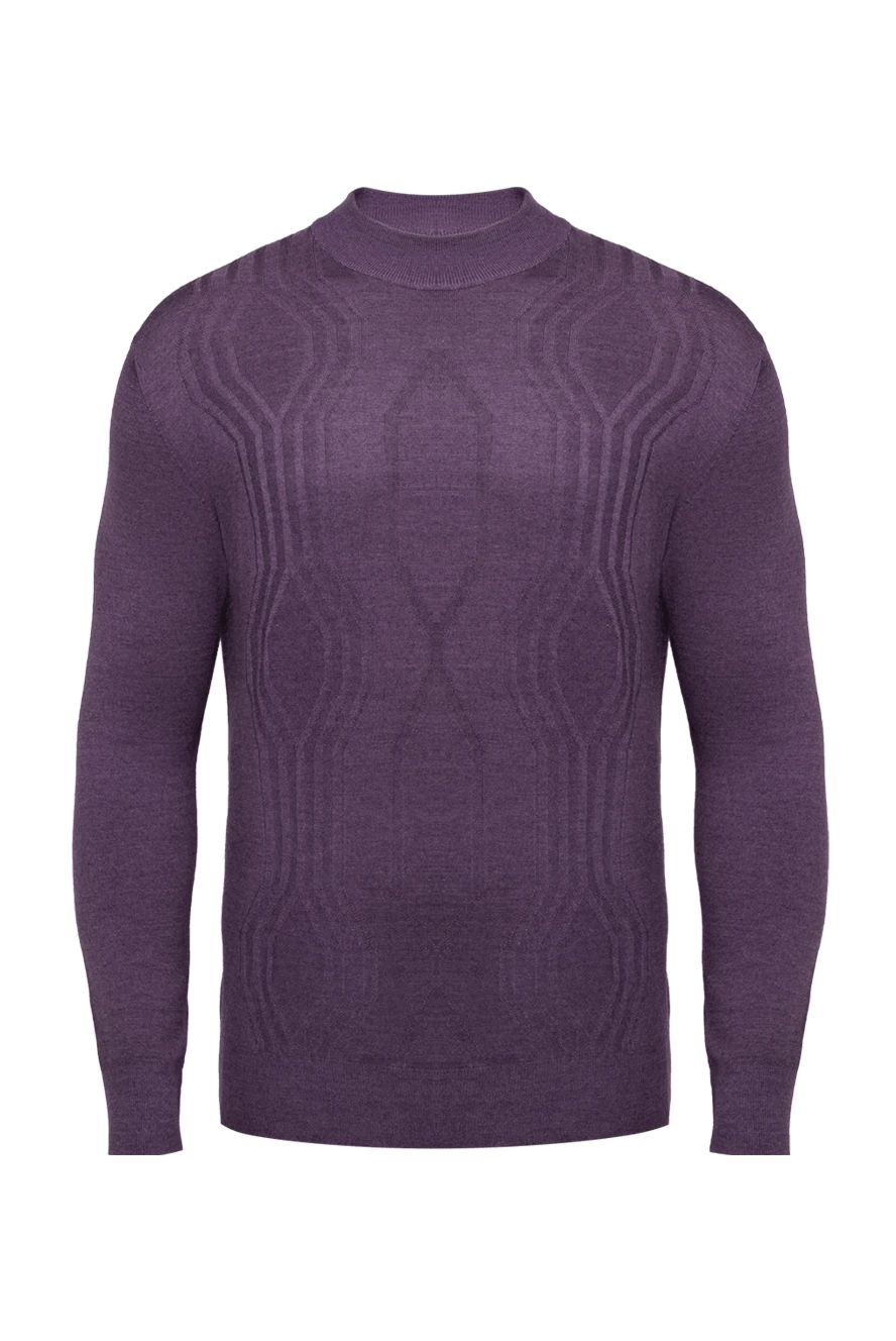 Cesare di Napoli man turtleneck jumper in wool and cashmere purple for men купить с ценами и фото 141990 - photo 1