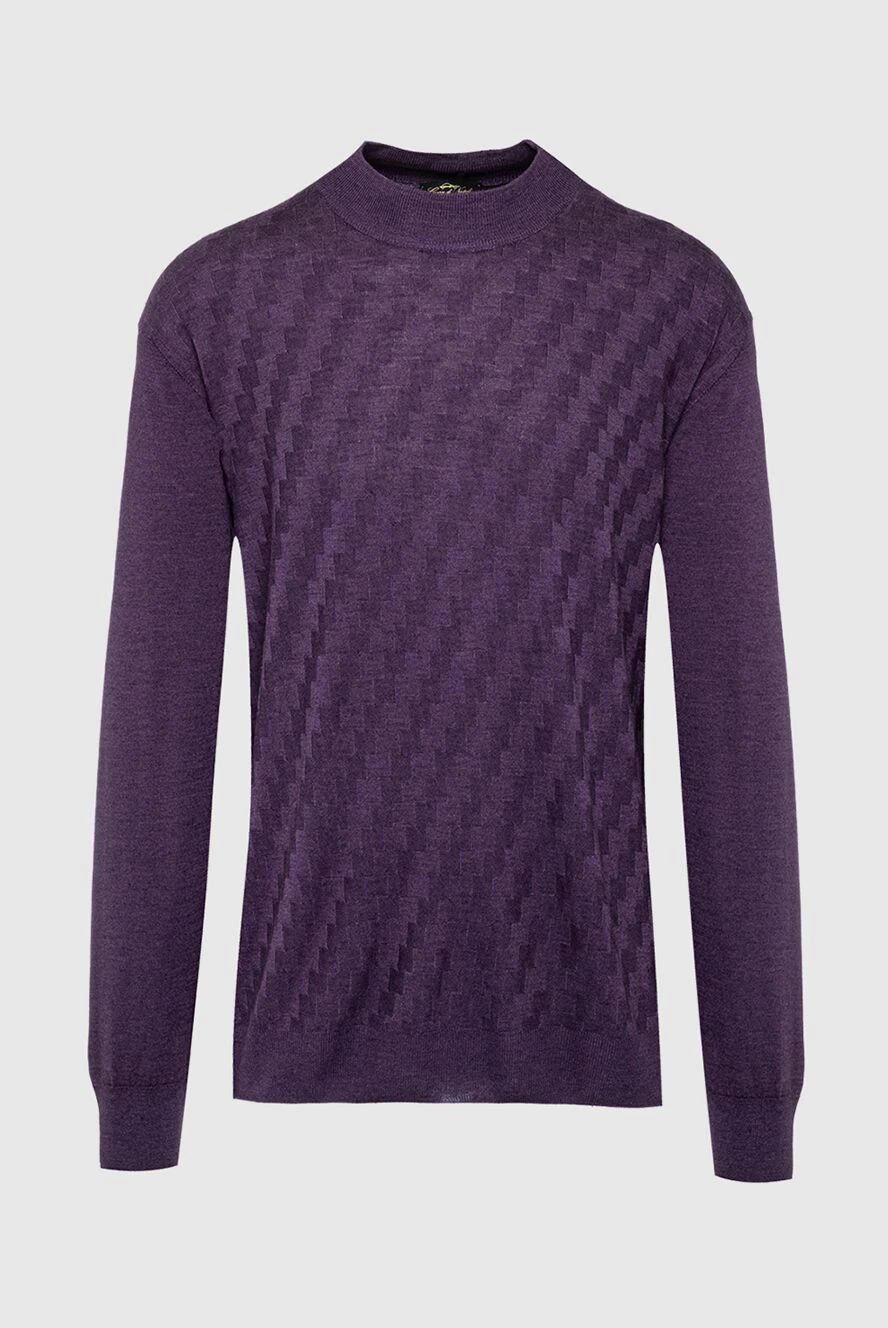 Cesare di Napoli man turtleneck jumper in wool and cashmere purple for men купить с ценами и фото 141992 - photo 1