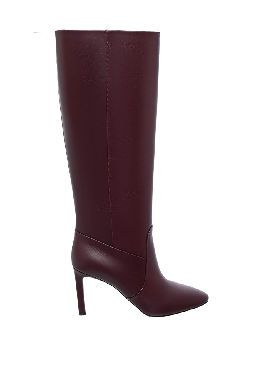 Nina Ricci woman burgundy leather boots for women купить с ценами и фото 142008 - photo 1