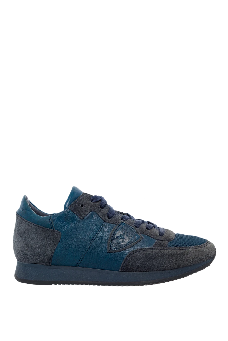 Philippe Model man sneakers in leather and suede blue for men купить с ценами и фото 142033 - photo 1