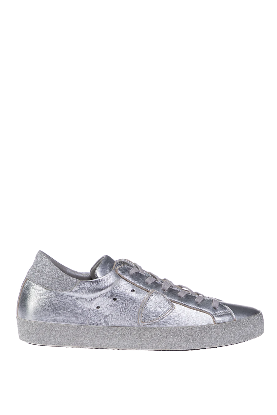 Philippe Model woman gray leather sneakers for women купить с ценами и фото 142034 - photo 1