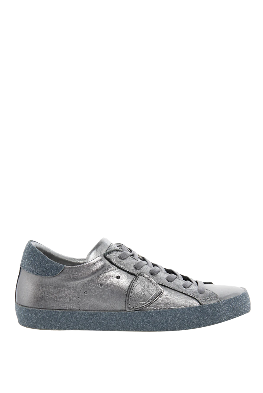 Philippe Model woman gray leather sneakers for women купить с ценами и фото 142035 - photo 1