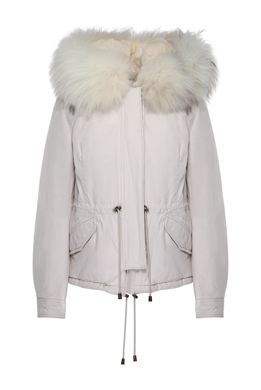 Alessandra Chamonix woman white women's parka made of cotton and natural fur купить с ценами и фото 142050 - photo 1